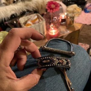 2 Rebecca Minkoff bracelets - beaded and bangle